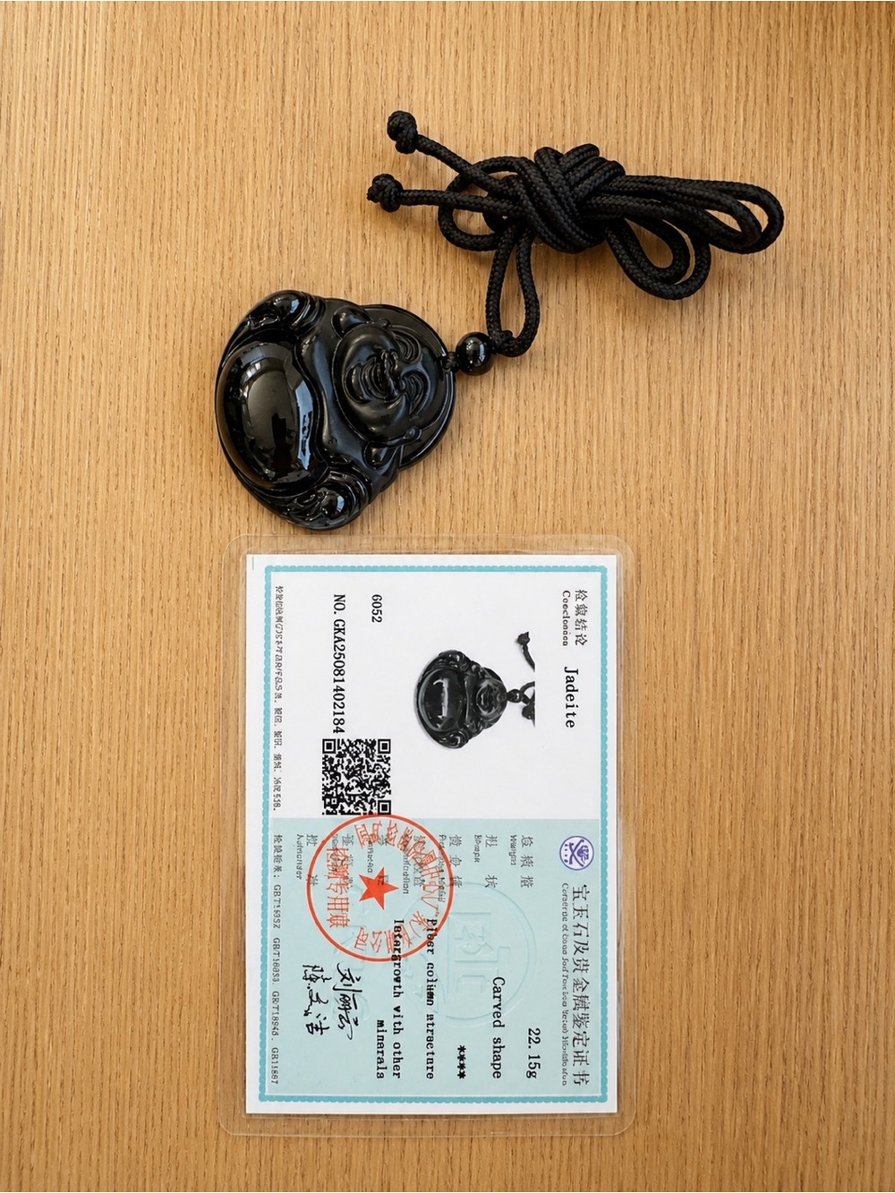 Black Jade Buddha Pendant Necklace for Men